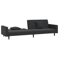Sofa Bed Black Velvet Velvet (100% polyester), Wooden Frame, Plastic