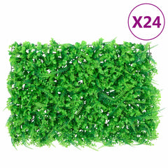 Artificial Fern Leaf Fence Set of 24 Green Polyethylene (PE) L