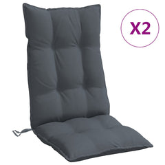 Highback Chair Cushions 2 pcs Anthracite Oxford Fabric
