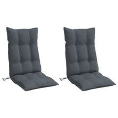 Highback Chair Cushions 2 pcs Anthracite Oxford Fabric