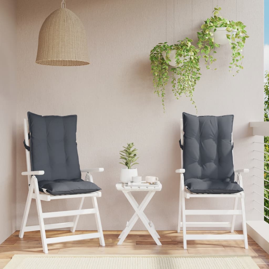 Highback Chair Cushions 2 pcs Anthracite Oxford Fabric
