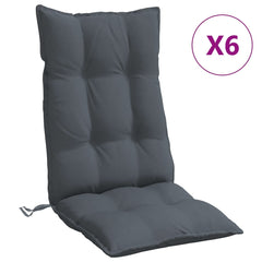 Highback Chair Cushion Set of 6 Anthracite
