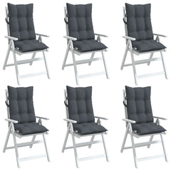 Highback Chair Cushion Set of 6 Anthracite