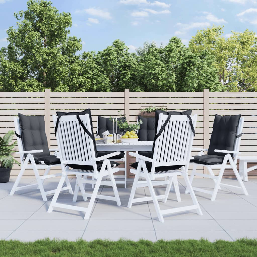 Highback Chair Cushion Set of 6 Anthracite