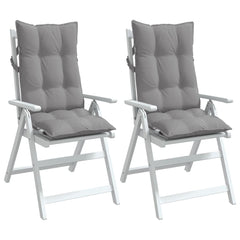 Highback Chair Cushions 2 pcs Gray Oxford Fabric