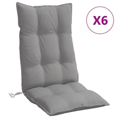 Highback Chair Cushion Set of 6 Grey 100% polyester