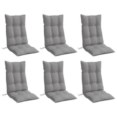 Highback Chair Cushion Set of 6 Grey 100% polyester