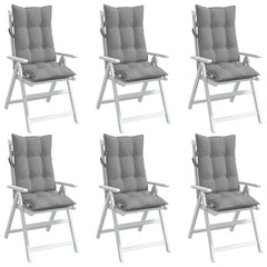 Highback Chair Cushion Set of 6 Grey 100% polyester