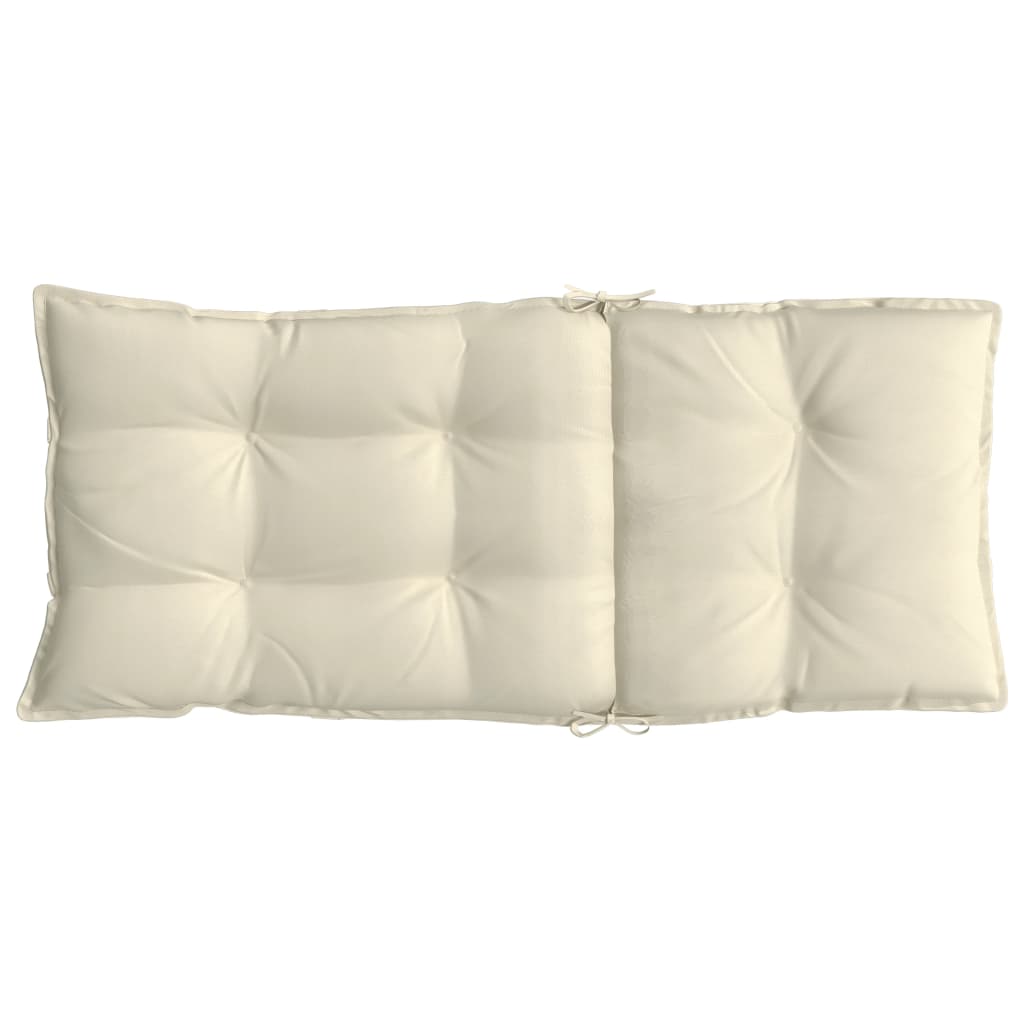 Cream highback chair cushions in Oxford fabric, set of six with non-slip features.