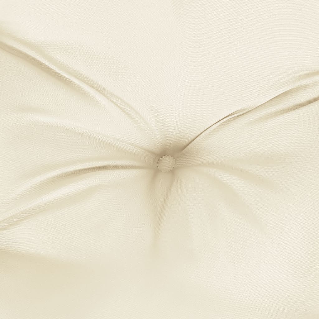 Cream highback chair cushions in Oxford fabric, featuring non-slip ropes and elastic straps.