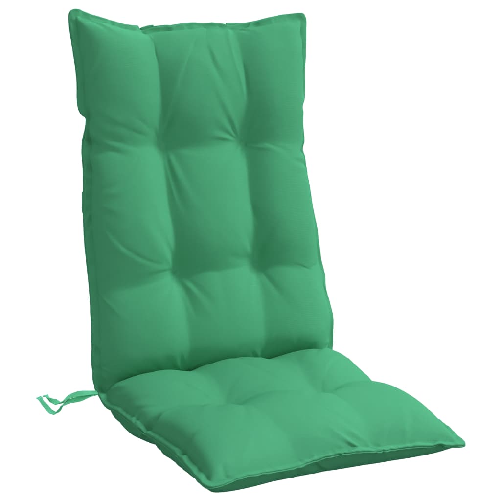 Green Oxford fabric chair cushions in a 6-pack, designed for highback chairs with non-slip features.