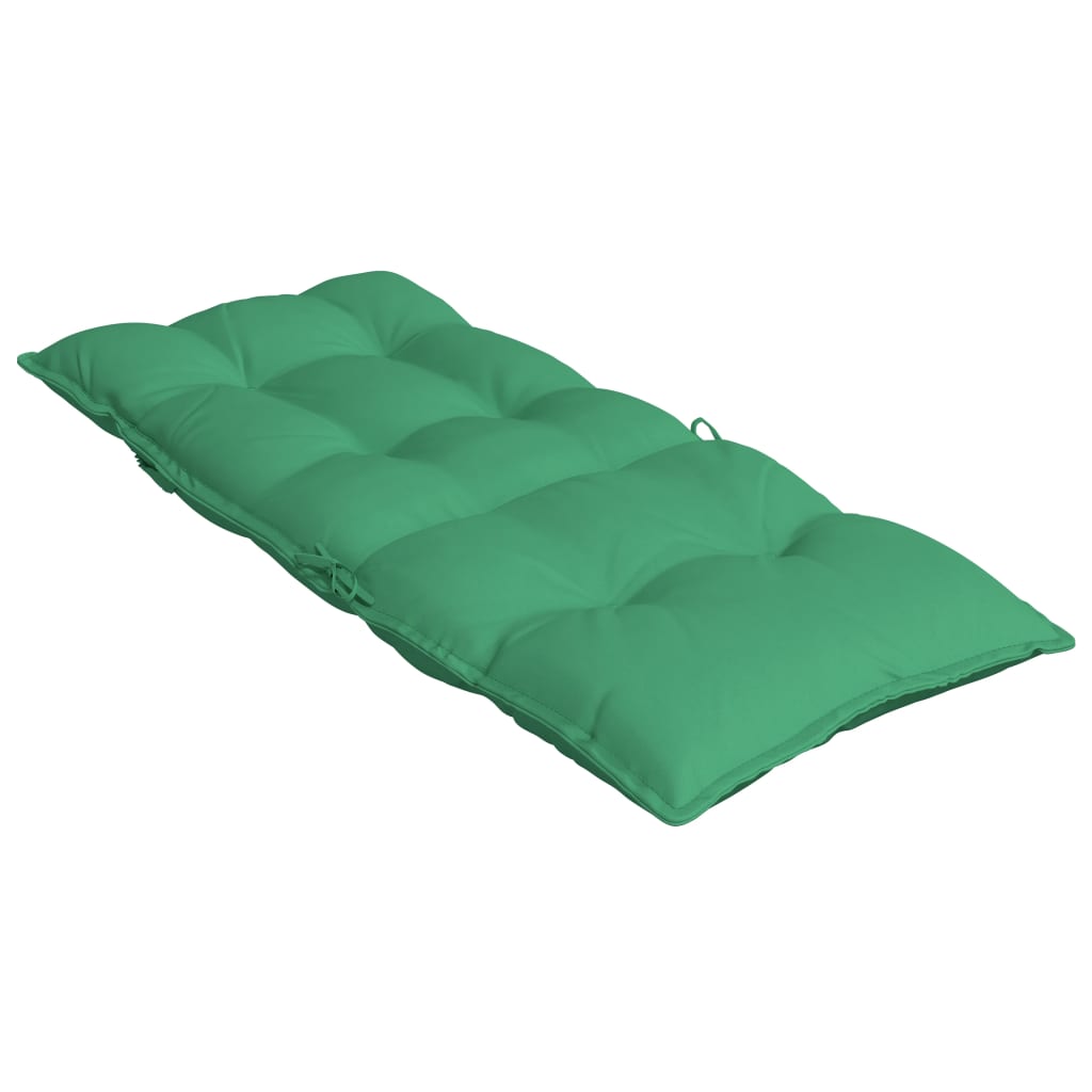 Green Oxford fabric highback chair cushions in a 6-pack with soft filling and secure straps.