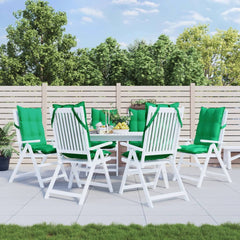 Green Oxford fabric highback chair cushions with soft filling, non-slip ropes, and elastic straps.