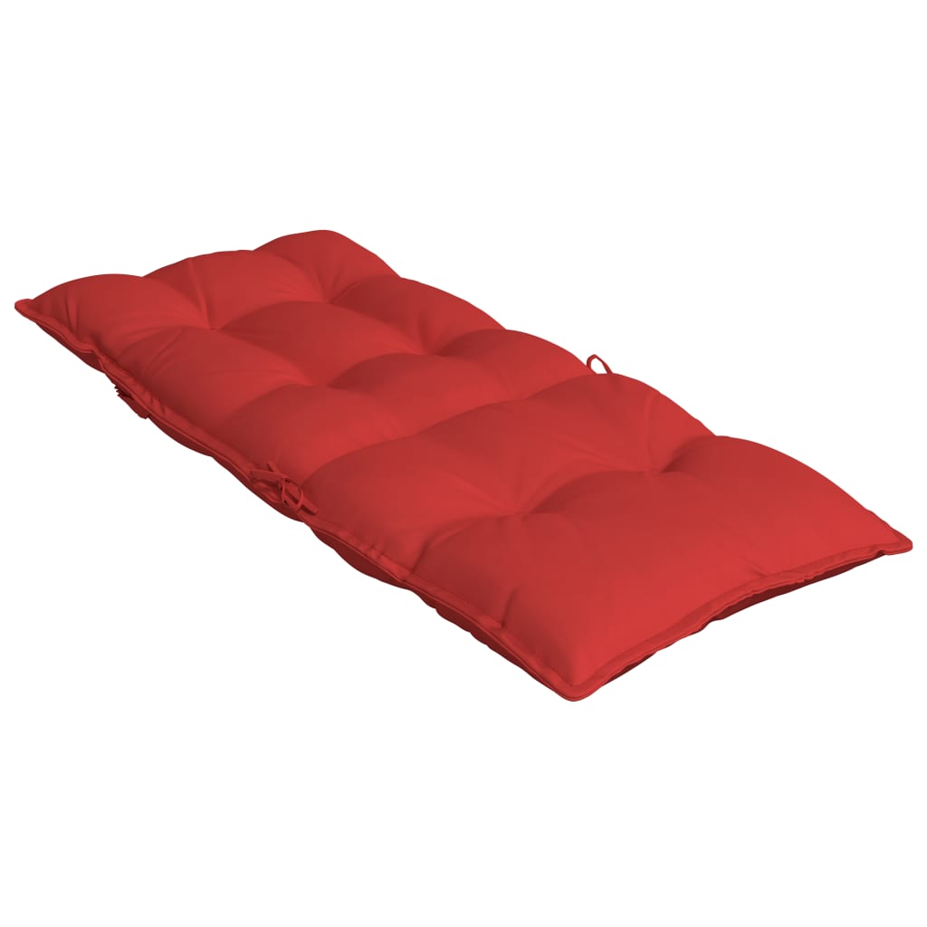 Four red Oxford fabric cushions for highback chairs, featuring plush tufted design.