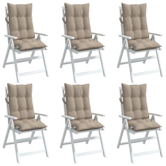 Highback Chair Cushion Set of 6 Taupe
