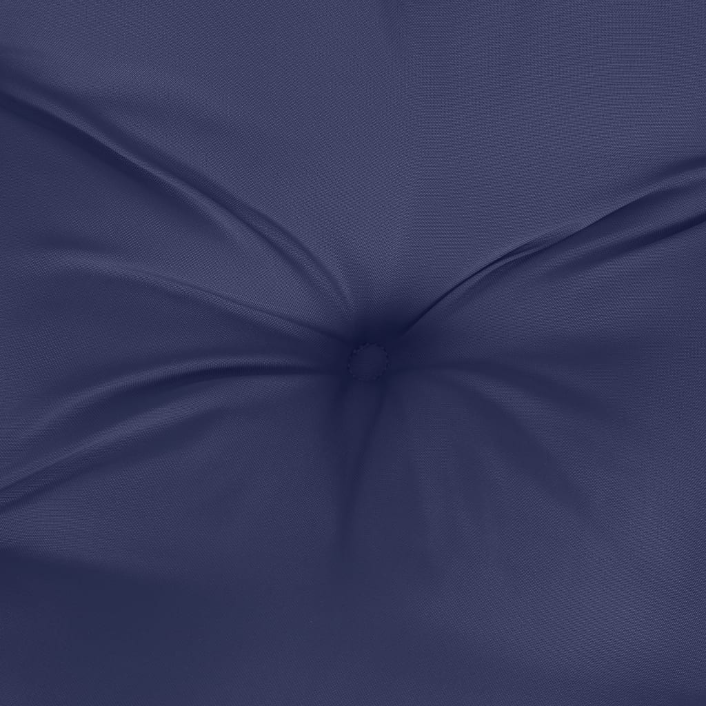 Navy blue highback chair cushions made of durable Oxford fabric with non-slip straps.