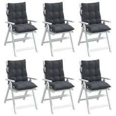 Lowback Chair Cushion Set of 6 Anthracite