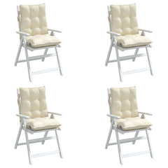 Lowback Chair Cushion Set of 4 Cream Oxford fabric (100% polyester)