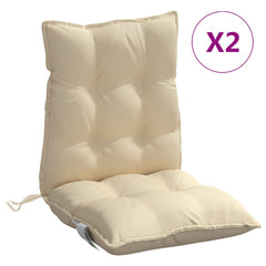 Beige outdoor chair cushions in Oxford fabric, featuring non-slip straps and soft filling.