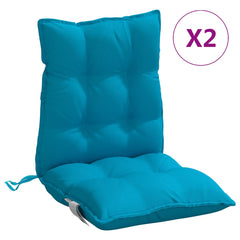 Light blue lowback chair cushions in Oxford fabric, soft filling, and non-slip straps.