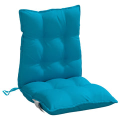 Light blue lowback chair cushions made of durable Oxford fabric, soft filling, and non-slip straps.