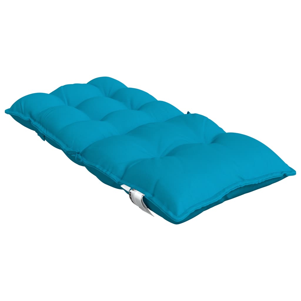 Light blue lowback chair cushions made of durable, water-resistant Oxford fabric.