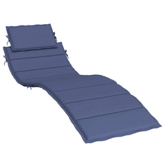 Navy blue water-resistant sun lounger cushion with soft foam filling and matching head pillow.