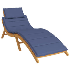 Navy blue water-resistant sun lounger cushion with soft foam filling and matching head pillow.