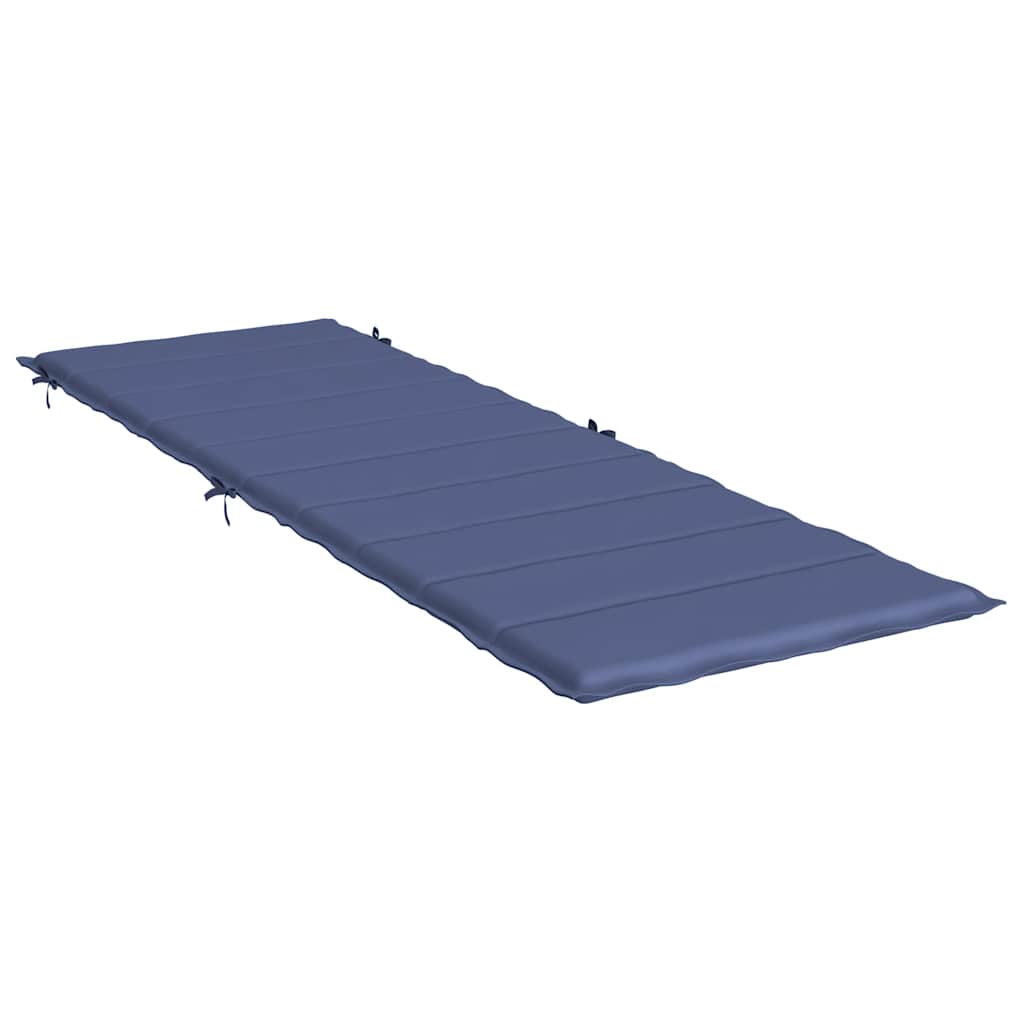 Navy blue sun lounger cushion made of water-resistant Oxford fabric with a matching head pillow.