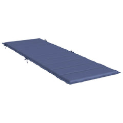 Navy blue sun lounger cushion made of water-resistant Oxford fabric with a matching head pillow.