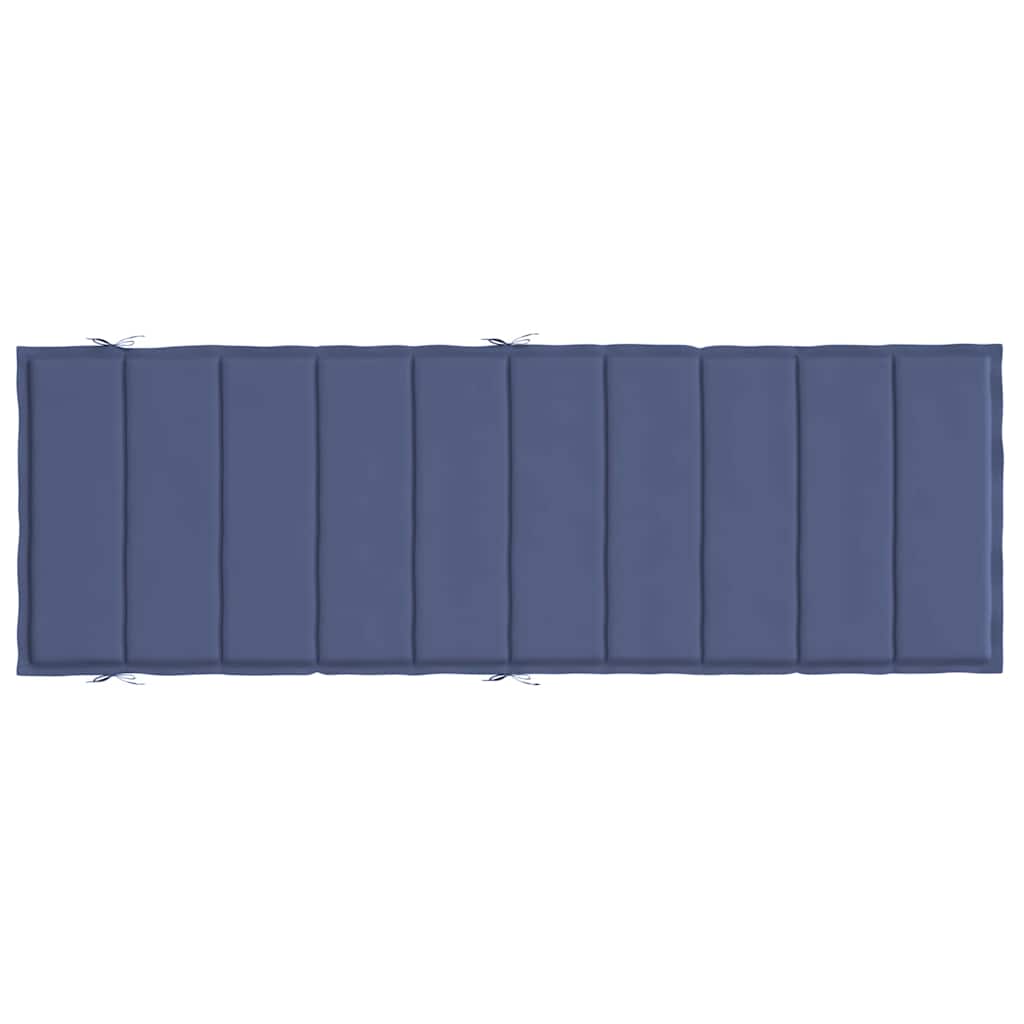 Navy blue water-resistant sun lounger cushion with soft foam filling and matching head pillow.