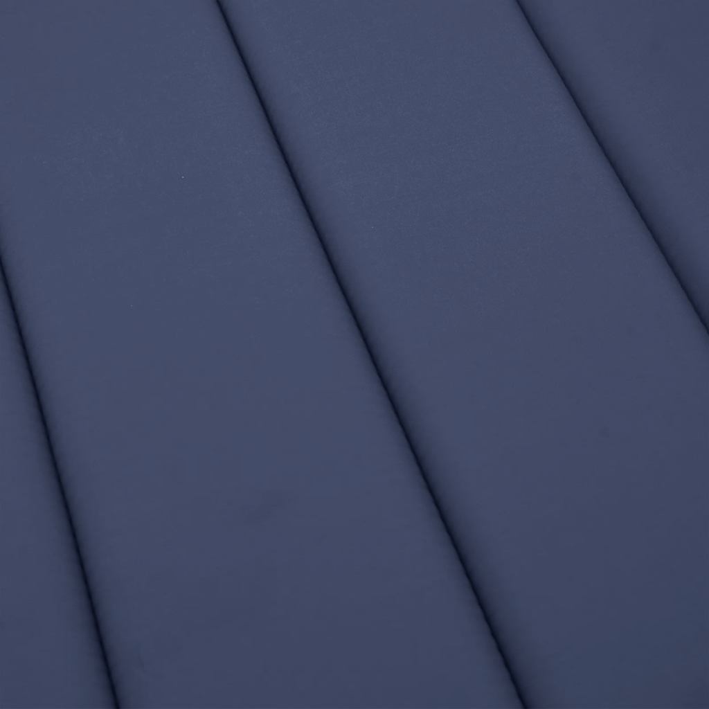 Navy blue water-resistant sun lounger cushion with soft foam filling and matching head pillow.