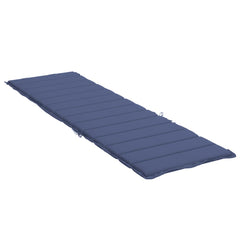 Navy blue water-resistant sun lounger cushion with foam filling and non-slip design.