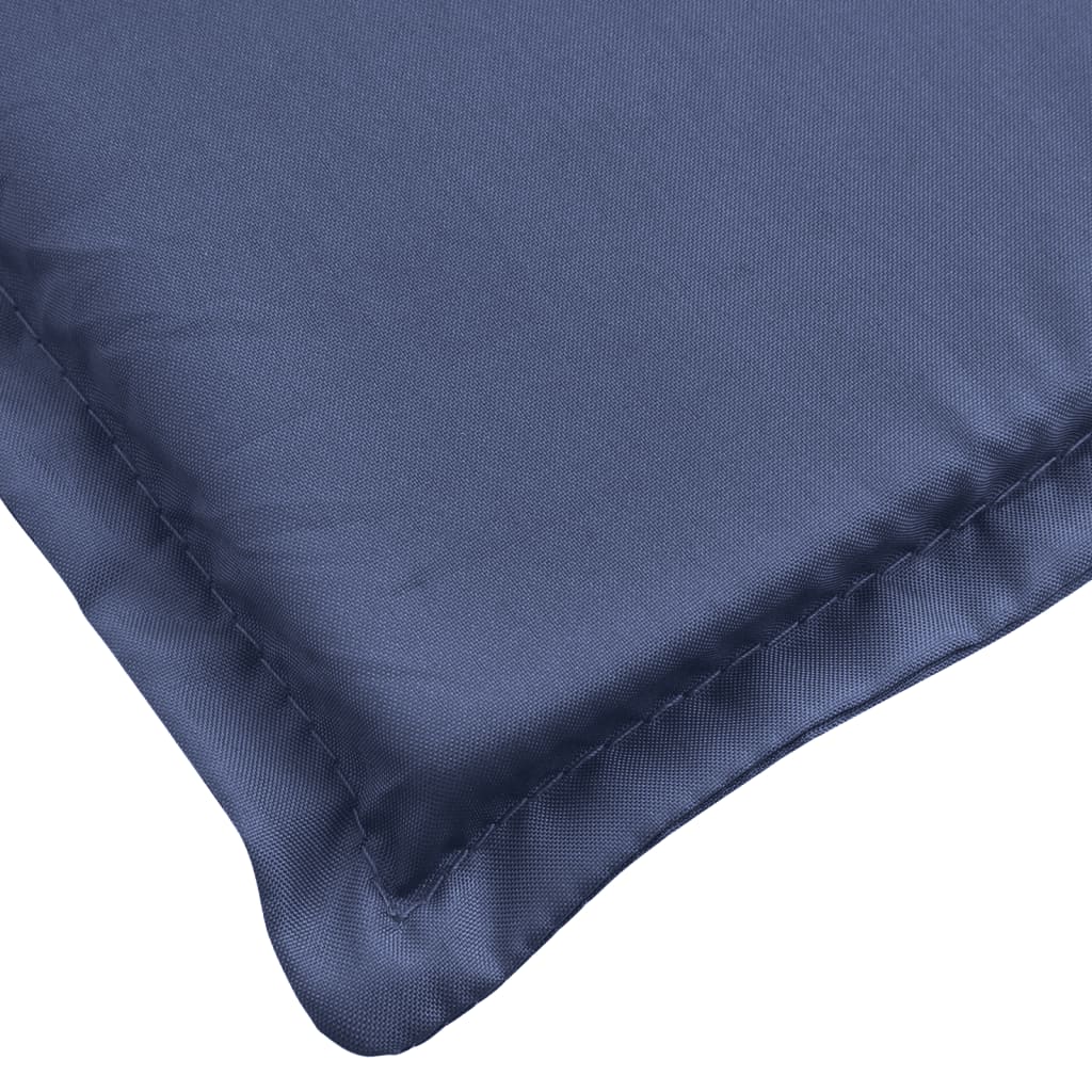 Navy blue sun lounger cushion made of water-resistant Oxford fabric with non-slip features.