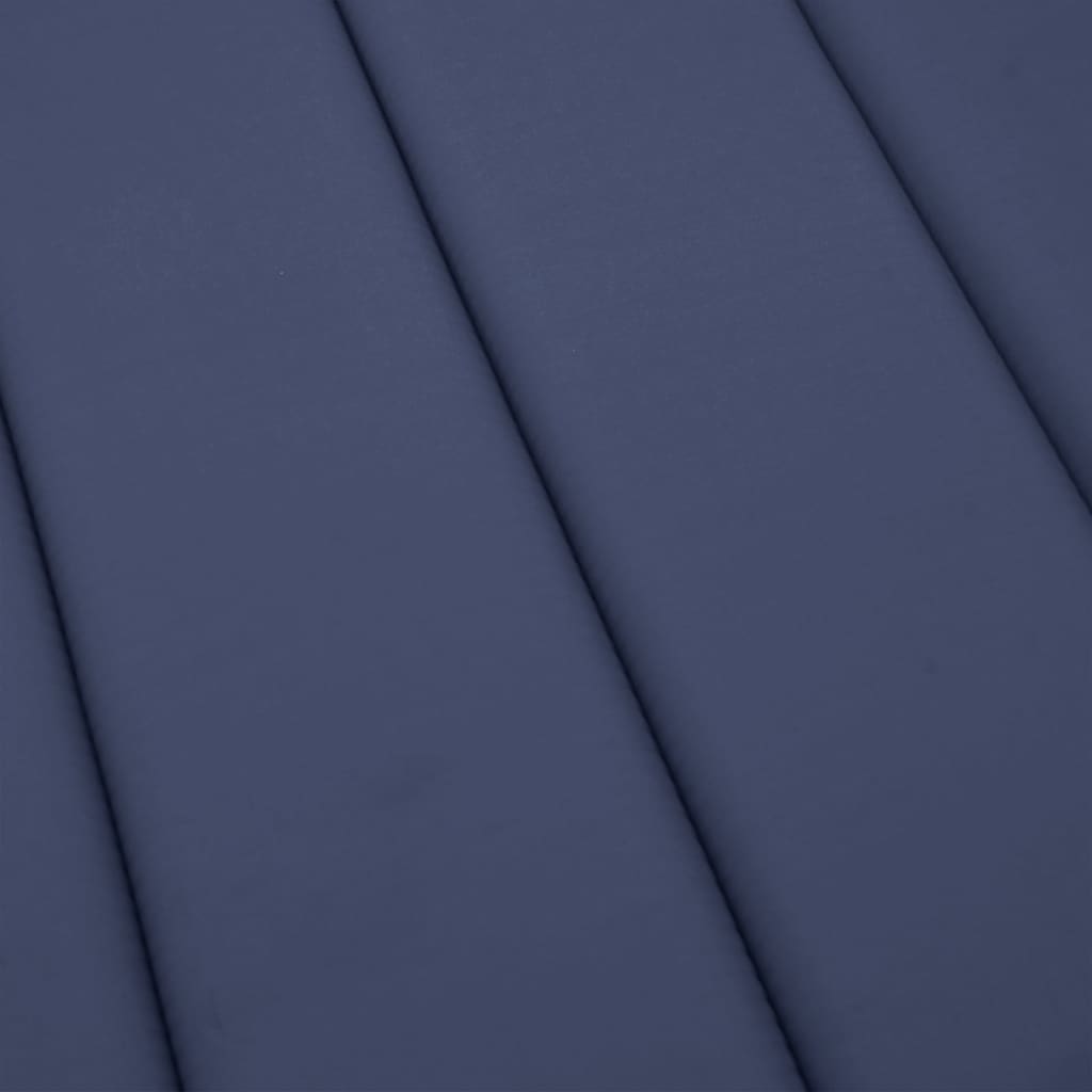 Navy blue sun lounger cushion made of water-resistant Oxford fabric with non-slip features.