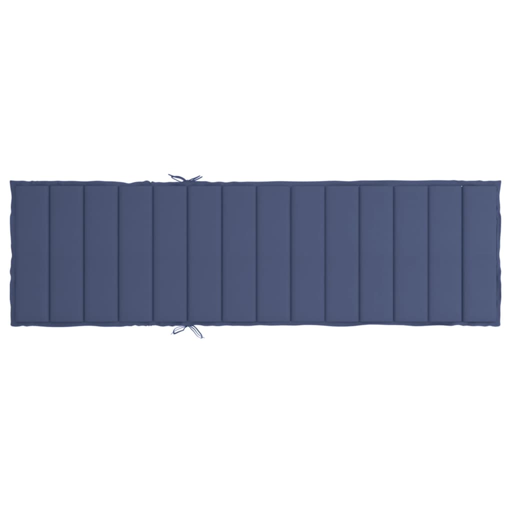 Navy blue sun lounger cushion made of durable Oxford fabric with soft foam filling.