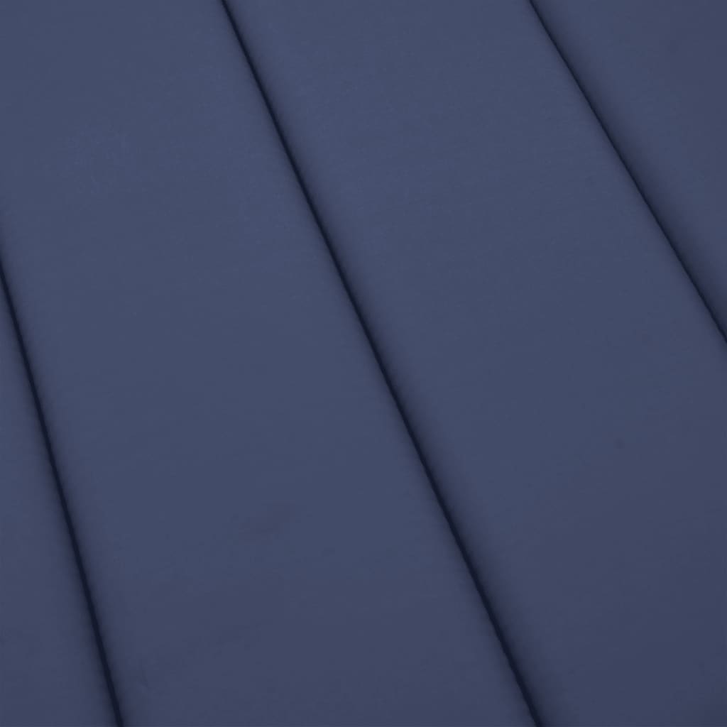 Navy blue sun lounger cushion made of water-resistant Oxford fabric with soft foam filling.