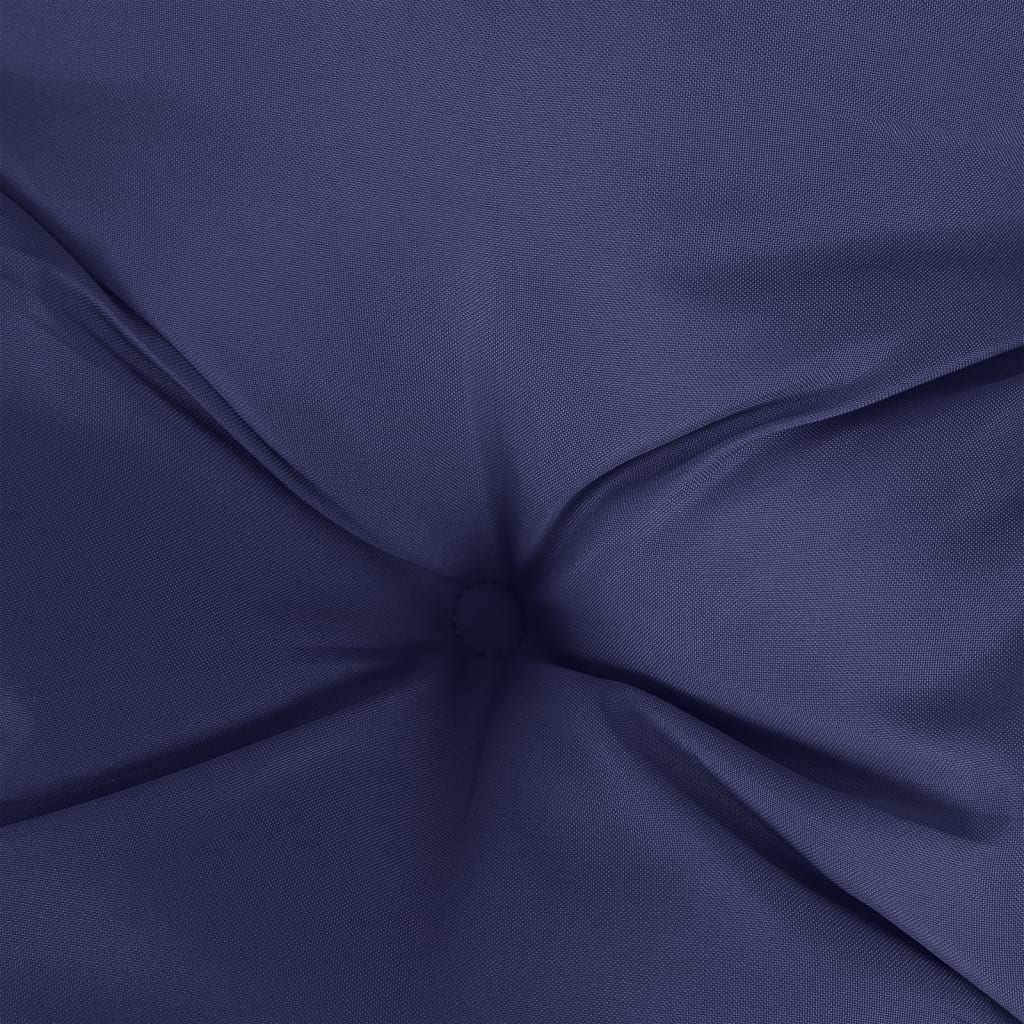 Navy blue outdoor garden bench cushion made of water-resistant Oxford fabric, 39.4 inches long.