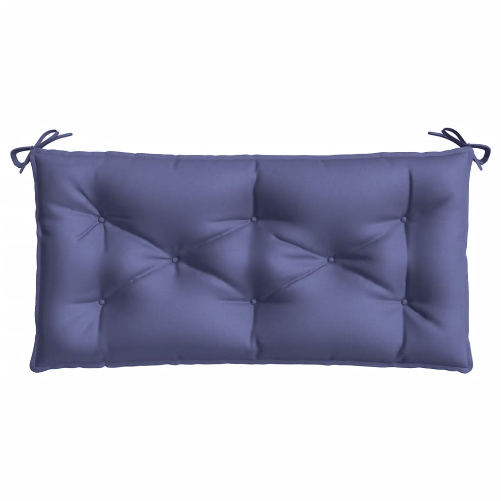 Navy blue garden bench cushions made of water-resistant Oxford fabric, 2-pack.