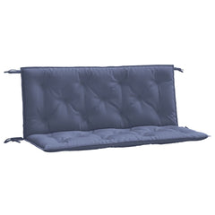 Navy blue garden bench cushions in durable Oxford fabric, 47.2 inches long, with non-slip ropes.