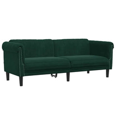 Sofa Dark Green Velvet (100% polyester), plywood, solid wood