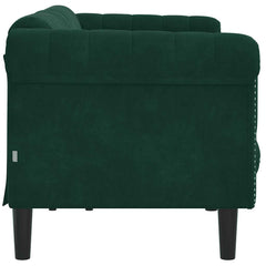 Sofa Dark Green Velvet (100% polyester), plywood, solid wood