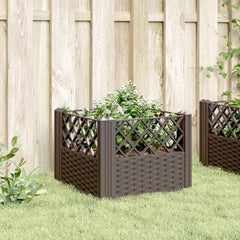 Garden Planter Brown Polypropylene 17.1 in Modular