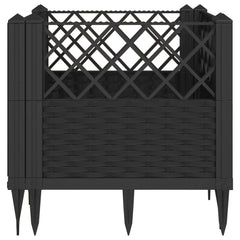 Garden Planter with Pegs Black 17.1x17.1x17.1 PP