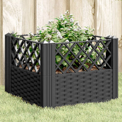 Garden Planter with Pegs Black 17.1x17.1x17.1 PP