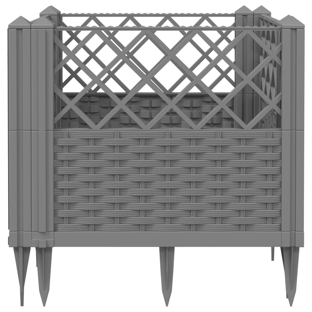 Garden Planter with Pegs Light Gray 17.1x17.1x17.1 PP
