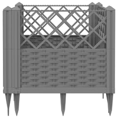 Garden Planter with Pegs Light Gray 17.1x17.1x17.1 PP