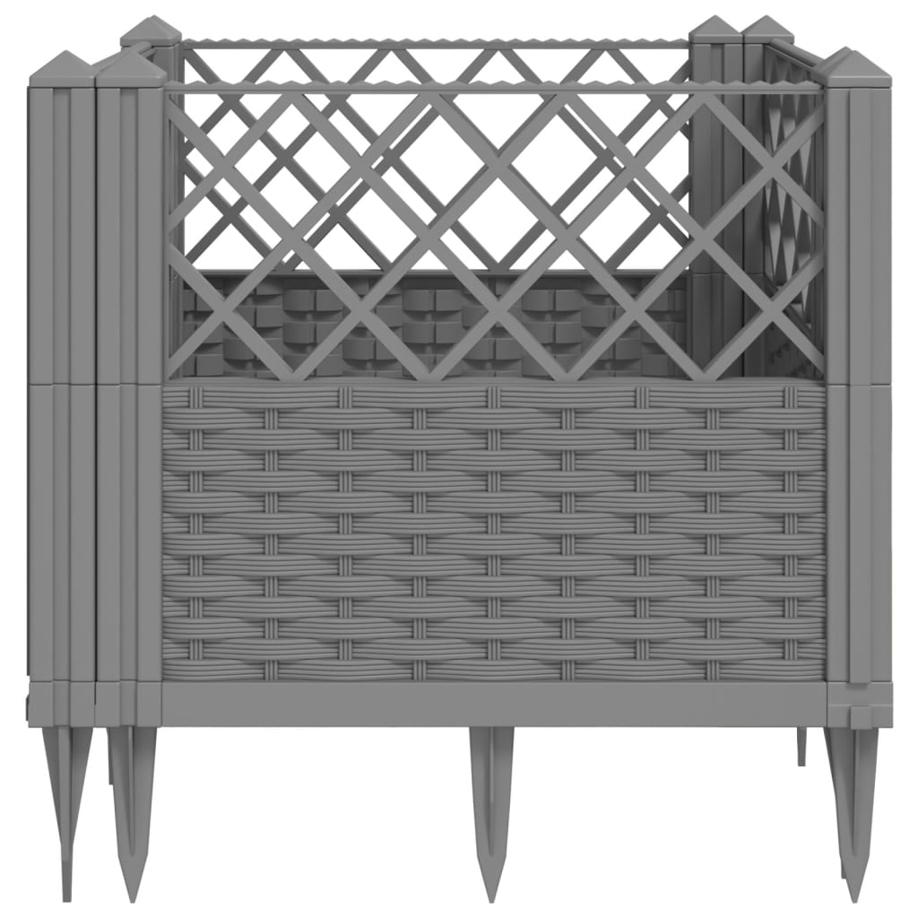 Garden Planter with Pegs Light Gray 17.1x17.1x17.1 PP