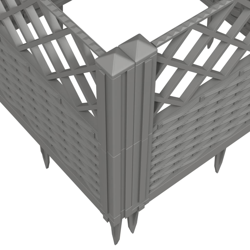 Garden Planter with Pegs Light Gray 17.1x17.1x17.1 PP