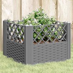 Garden Planter with Pegs Light Gray 17.1x17.1x17.1 PP